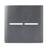 Placa p/ 2 Interruptores 4x4 - Novara Preto Grafite
